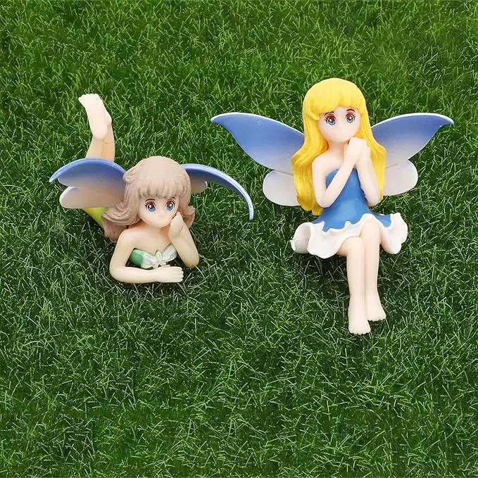 ONEST 4 Pieces Miniature Fairy Garden Accessories Small Fairy Figurines Hand Painted Fairy Figures Girl Fly Wing Figurines for Car Decor Fairy Garden Flower Pot Birthday Cake Topper by GreenHaven Gardens