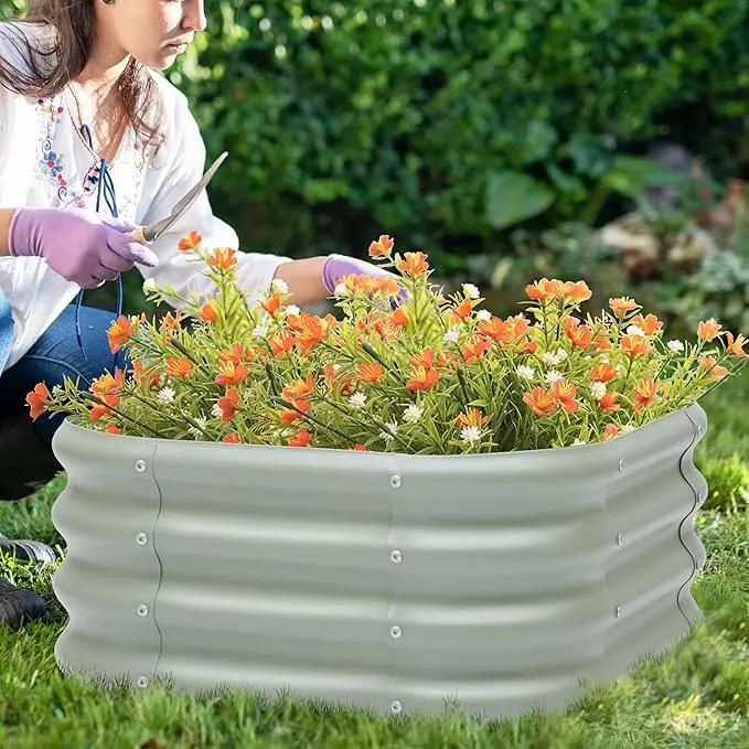 2-Pack 2x1ft Galvanized Raised Garden Bed, Outdoor Planter Bed, Metal Planter Box for Gardening and Planting,LG by GreenHaven Gardens