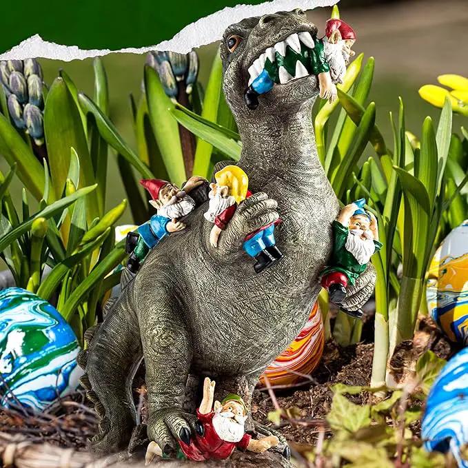 Dinosaur Gnomes Garden Statues Garden Decor Yard Decorations Outdoor, Patio, Yard, Lawn Ornaments Unique Housewarming Gifts for Women, Mom for Mothers Day by GreenHaven Gardens