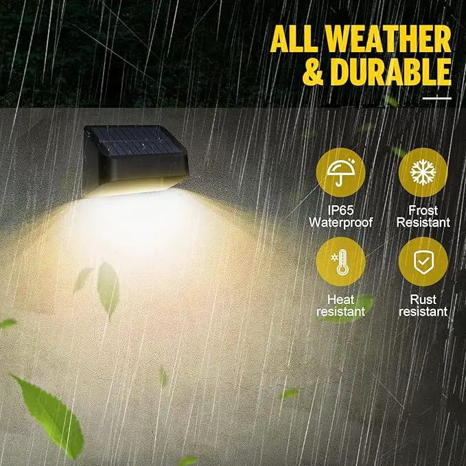 Brighter Solar Fence Lights 4 Pack, RGB 8 Colors, Dusk to Dawn Deck Light, Fence Solar Lights Outdoor IP65 Waterproof, Solar Outdoor Lights for Backyard/Railing/Wall/Step/Patio by GreenHaven Gardens