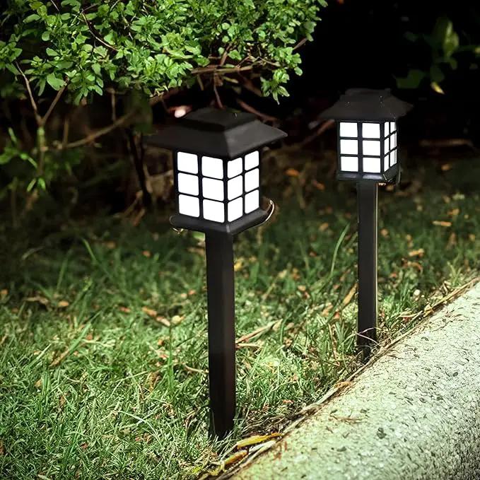 TECHKO Solar Classic Lantern Garden Pathway Lights – Dusk-to-Dawn, Weather-Resistant Outdoor LED Lighting (4-Pack) by GreenHaven Gardens