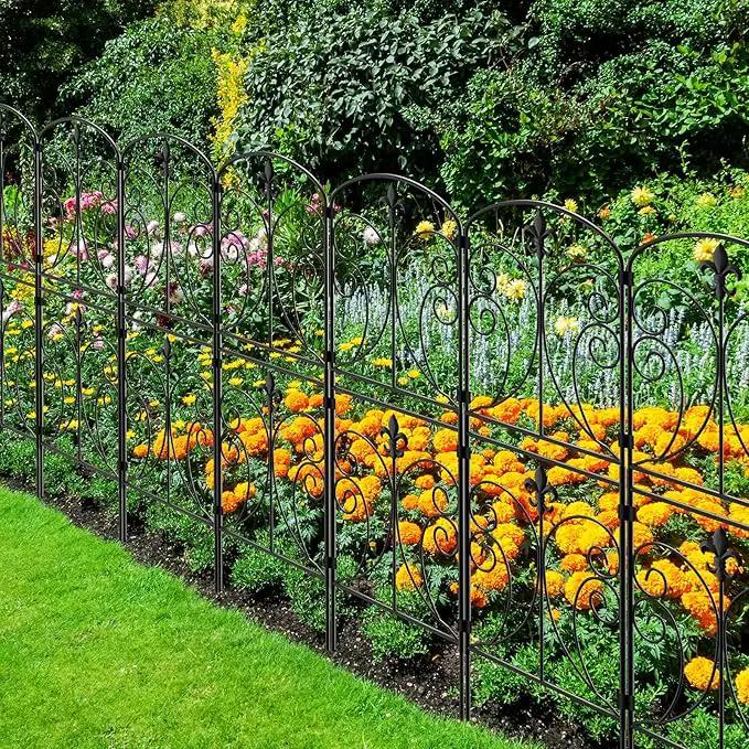 Skcoipsra Decorative Garden Fence 15 Pack, 37.5in(H) x 16ft(L) Animal Barrier Fence, Rustproof Metal Fencing for Yard, Dog Rabbits Wire Section Garden Edging Border for Yard Patio Garden, Arched by GreenHaven Gardens