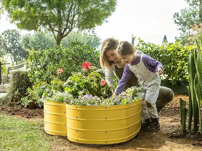 Galvanized Raised Garden Beds Outdoor // Planter Raised Beds for Gardening, Vegetables, Flowers // Large Metal Garden Box (Yellow) // Tool-Free Assembly by GreenHaven Gardens