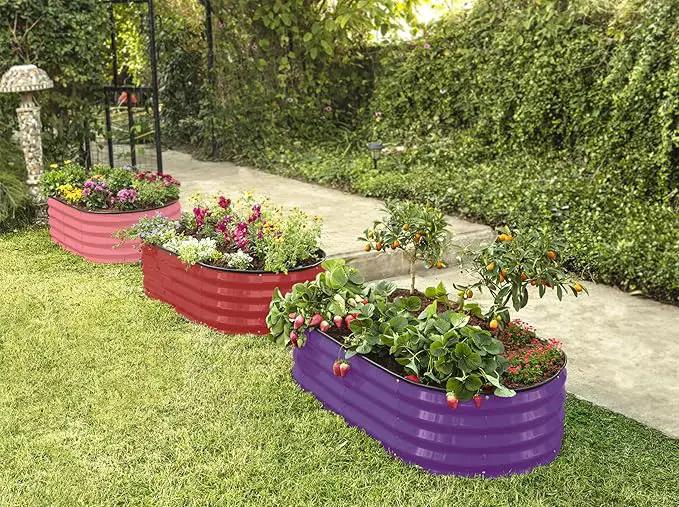 Galvanized Raised Garden Beds Outdoor // 4×2×1 ft (2-Pack) Planter Raised Beds for Gardening, Vegetables, Flowers // Large Metal Garden Box (Red) // Patented Tool-Free Design by GreenHaven Gardens