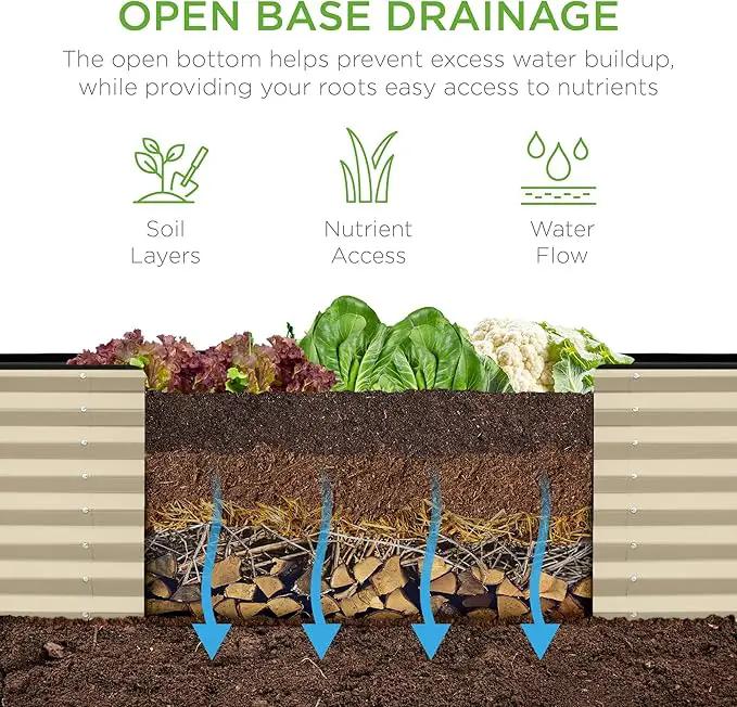 Best Choice Products 8x2x2ft Outdoor Metal Raised Garden Bed, Rectangular Deep Root Planter Box for Vegetables, Flowers, Herbs, and Succulents w/ 239 Gallon Capacity - Beige by GreenHaven Gardens