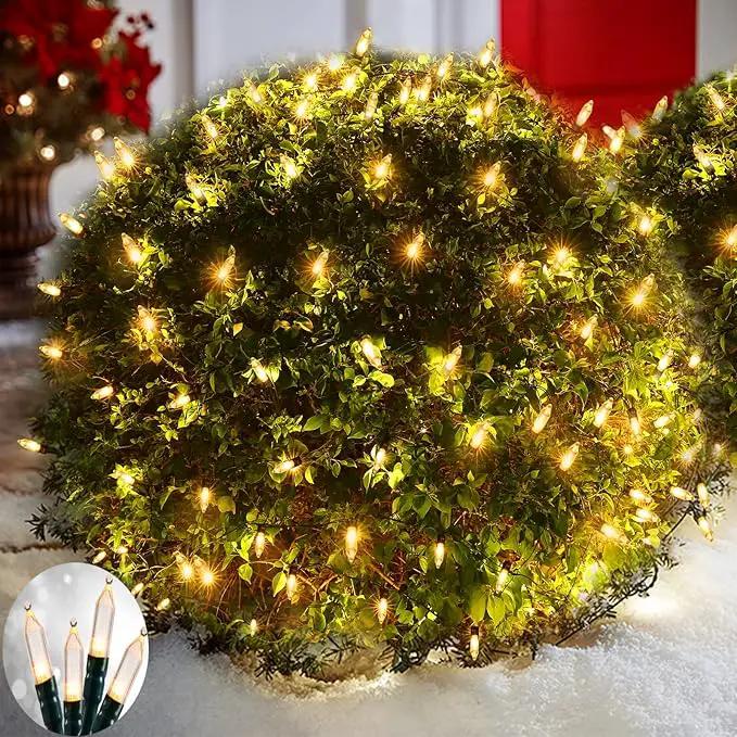 LED Christmas Net Lights for Bushes Outdoor,100 LED 5ftx5ft Waterproof 8 Modes Connectable Mesh Lights for Bushes,Garden,Yard,Trunk,Outdoor Christmas Decorations by GreenHaven Gardens