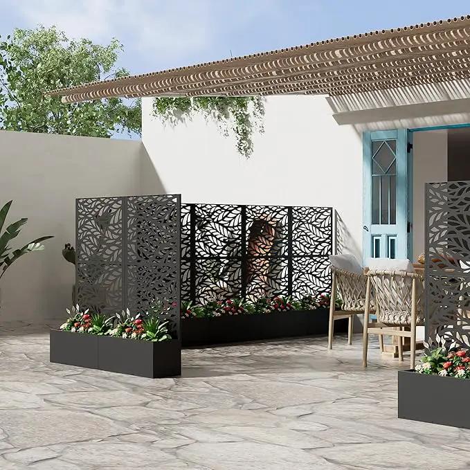 Casaphoria Metal Raised Garden Bed with Trellis, 59"x30"x12" Planter Box for Climbing Plants, Vegetables & Vines, Features Drainage Holes and Privacy Screen (Black-Spring) by GreenHaven Gardens