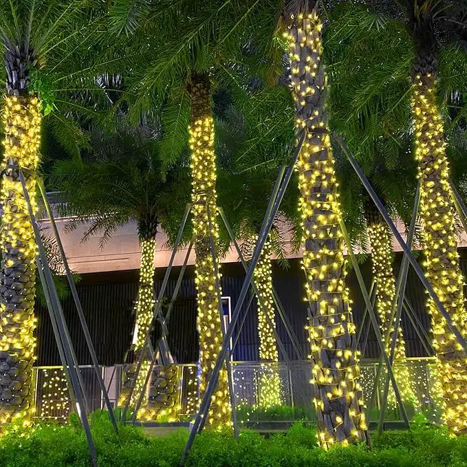 Outdoor String Lights, 300 LED 108Ft Christmas Light with Remote, 8 Lighting Modes, Powered Plug for Wedding Party Garden Tree Yard Indoor Decorations, Warm White by GreenHaven Gardens