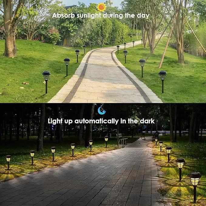 10 Pack Solar Pathway Lights Outdoor - Bright Solar Powered Garden Lights with 3000K Warm LED, Auto On/Off Waterproof Path Lights Decorative, Landscape Lighting for Yard Patio Walkway Driveway by GreenHaven Gardens