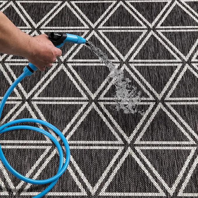 Keen Home Design Outdoor Rug - 6x9 Washable Indoor/Outdoor Rug for Patio, Balcony, Kitchen, Garden, Beach, Deck and Porch. Size: 6'7" x 9'2" by GreenHaven Gardens