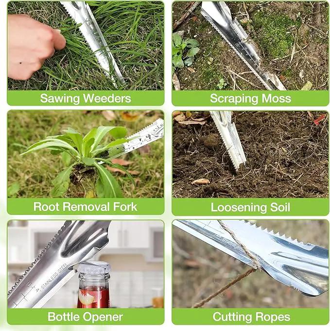 WORKPRO Hand Weeder Puller, 5-in-1 Stainless Steel Garden Trowel with Soft Handle, Gardening Weeding Tool for Easy Weeder Removal, Planting, Weeding, Flower & Vegetable Care in Garden Lawn Yard by GreenHaven Gardens