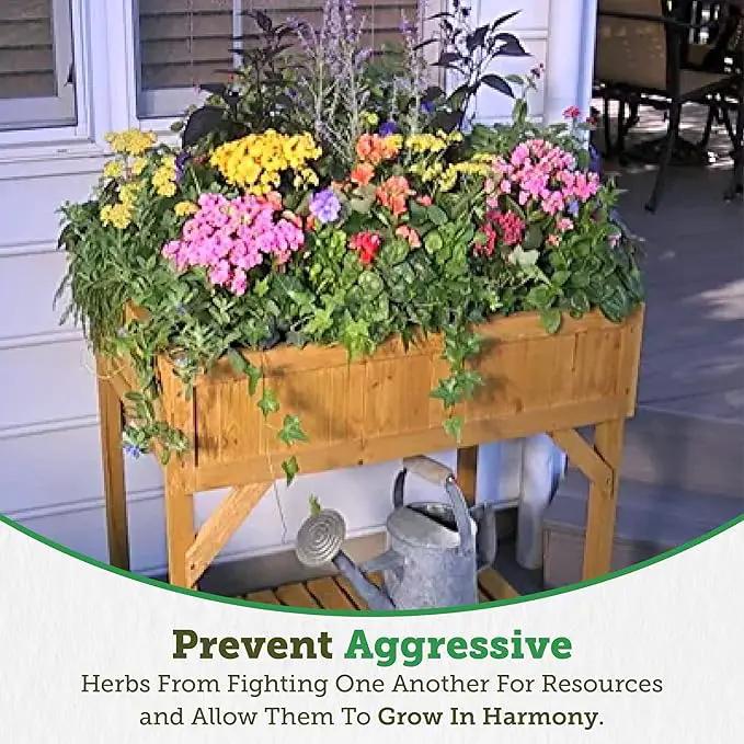 VegTrug 8 Pocket Garden, Wooden Planter with Herb Snips, Natural by GreenHaven Gardens