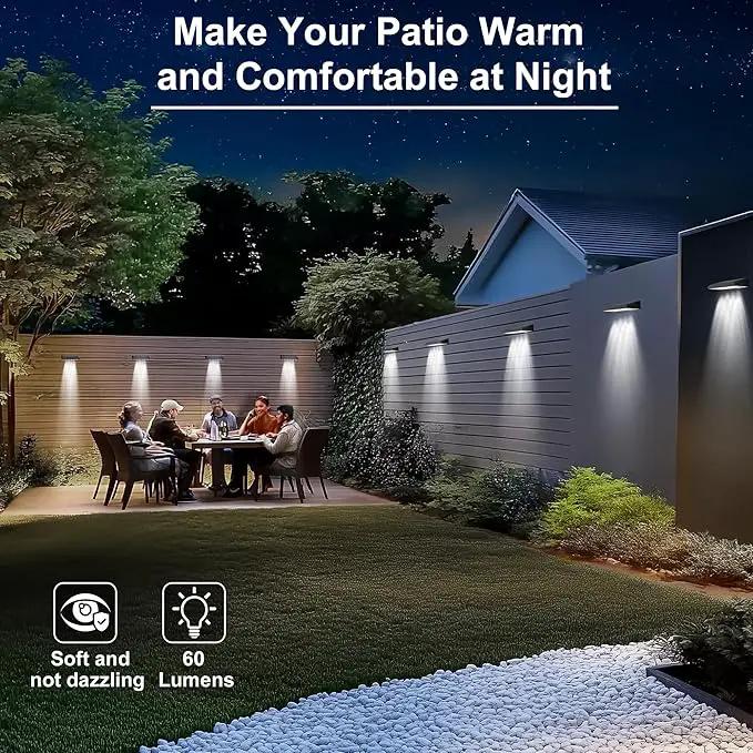 Solar Fence Lights Outdoor Waterproof IP65, 12 Pack Fence Lights Solar Powered 60 Lumens Auto On/Off Step Wall Lights Outside Decorations for Yard, Porch, Patio, Stairs, Pool, Deck, Garden-White Light by GreenHaven Gardens