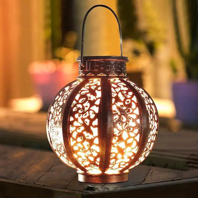 MAGGIFT 2 Pack Hanging Solar Lights,Outdoor Ramadan Solar Lanterns Decorations,Waterproof Hanging Solar Light 6 Lumens,Brown by GreenHaven Gardens