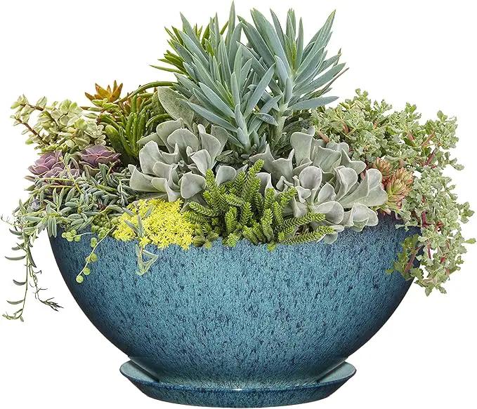 Classic Home and Garden Premiere Collection Planter, Rosie 10", Indigo Speckle by GreenHaven Gardens