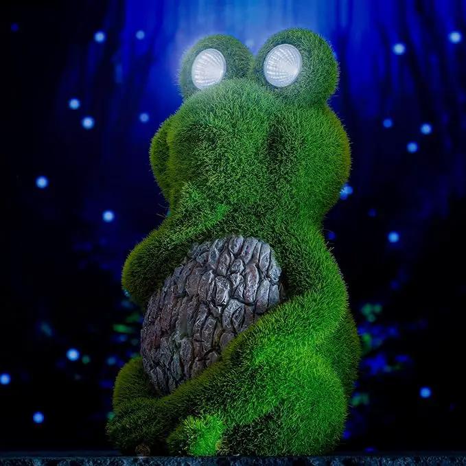 Large Frog with Light Up Eyes for Outdoors - Solar Powered Garden Frog Statue, Whimsical Outdoor Decor - Frog Solar Outdoor by GreenHaven Gardens