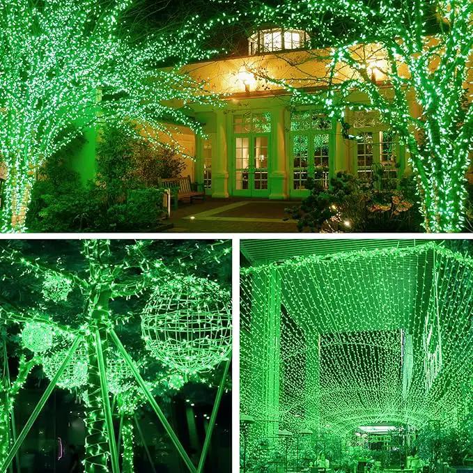 2 Pack 200 LED Solar String Lights St Patricks Day Decorations, 85.2ft 8 Modes Solar String Lights for Outside, Waterproof and Solar Powered Outdoor String Lights for Holiday Garden Tree Party (Green) by GreenHaven Gardens