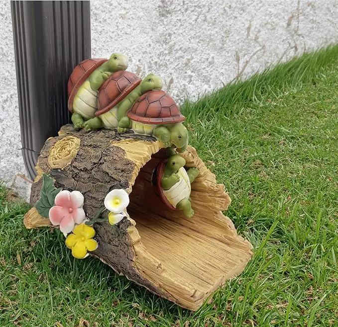 Turtle Statues Gutter Downspout Extension Statues Garden Decoration,Resin Statue Outdoor Decor,Animal Downspout Diverter,Decorative Gutter Extension,3"×4" Downspout Extender Diverter Splash Block by GreenHaven Gardens