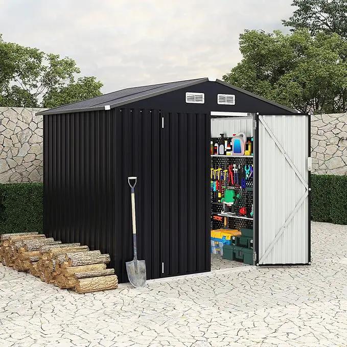6x8 FT Metal Storage Sheds Outdoor, Metal Yard Sheds MetalGarden Shed Kit, MetalTool Shed with Lockable Door, Utility Buildings with Air Vent for Backyard Garden Patio Lawn by GreenHaven Gardens