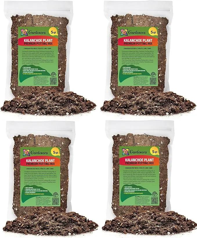Kalanchoe Plant Premium Potting Mix - 20 Quart - Optimize Growth with Natural Ingredients (4 Bags of 5 Quartz) by GreenHaven Gardens