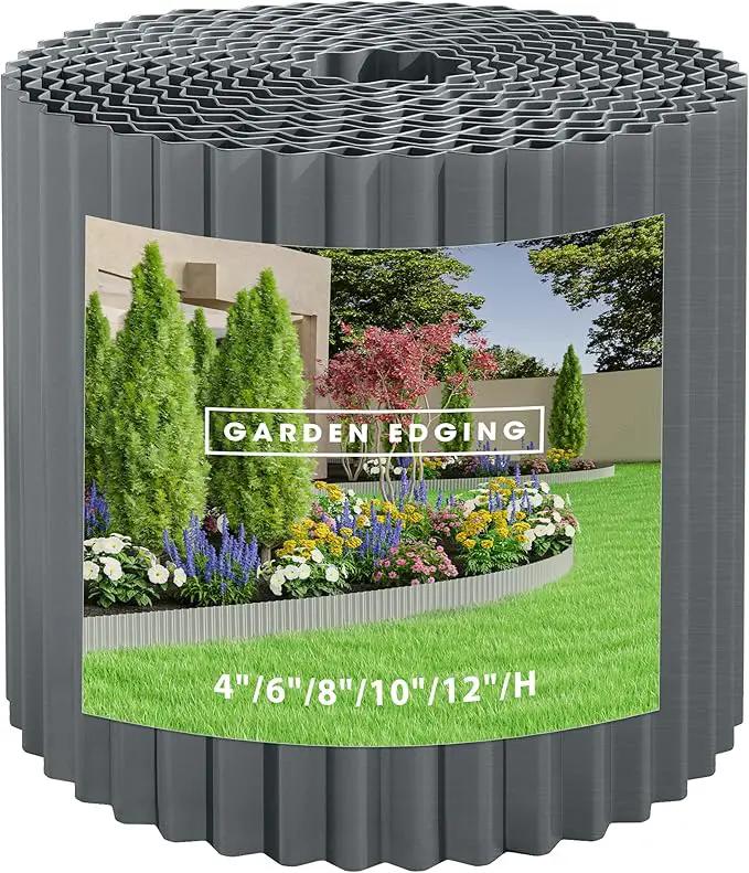 Metal Garden Edging Border, Corrugated Steel Landscaping, DIY for Lawn (Black, 6 Inch x 10FT) by GreenHaven Gardens
