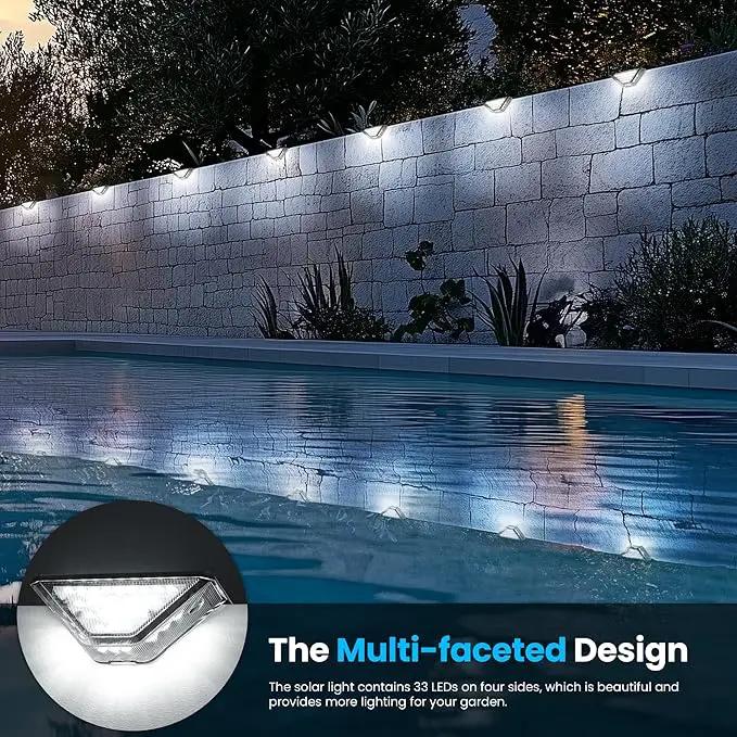 SOLPEX Solar Step Lights Outdoor,Solar Stair Light for Outside,Two-Sided Deck Lights with 33 LEDs,Waterproof IP65 for Garden,Fence,Deck,Steps,Stair,Porch（6 Pack,Cold White） by GreenHaven Gardens