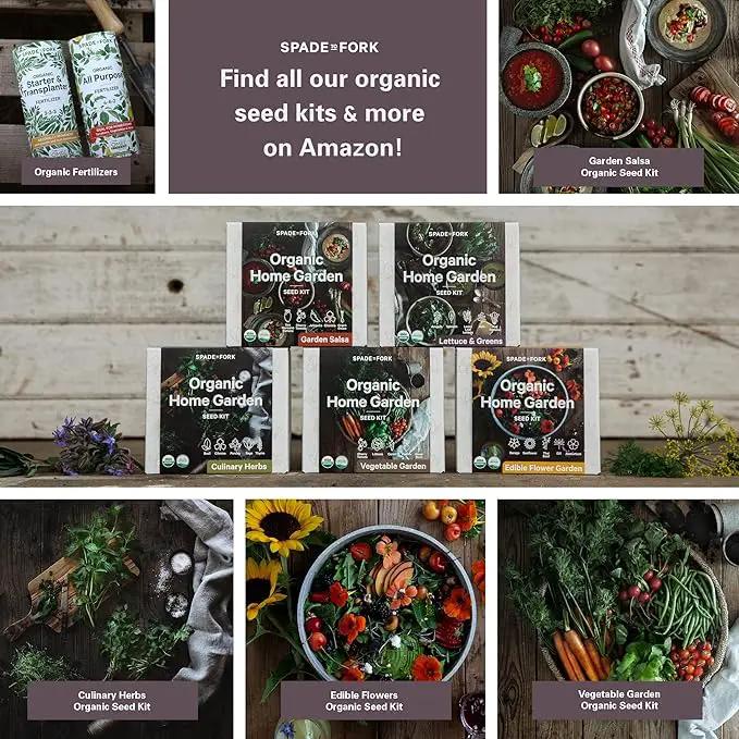 Organic Indoor Lettuce & Greens Garden Starter Kit - Certified USDA Organic Non GMO - Includes Spinach, Kale, Red Romaine, Loose Leaf Lettuce Seeds for Planting, Potting Soil, Peat Pots by GreenHaven Gardens