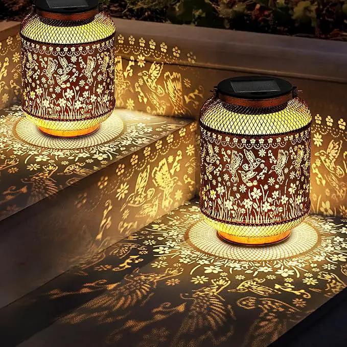 Solar Lanterns Outdoor Hummingbird Garden Decor, Metal Decor Lanterns Gardening Gifts for Women Mom Grandma, Waterproof Hanging Solar Lights for Outside, Patio, Yard, Porch, Backyard by GreenHaven Gardens