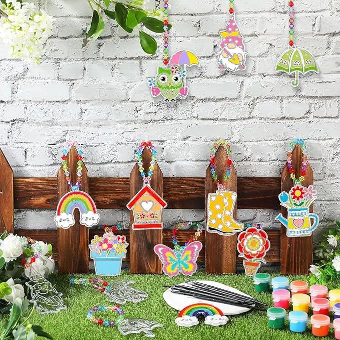 30 Sets Suncatchers Window Art Kits, DIY Sun Catchers Bulk Crafts Paint Your Own Window Ornaments for Boys Girls Classroom Home Party Birthday Activity Decor(Spring Style) by GreenHaven Gardens