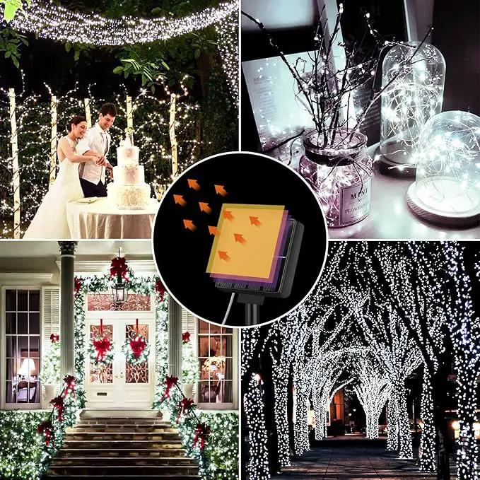 Brightever Solar Outdoor LED String Lights 288Ft Waterproof, 4-Pack Each 72FT 200 LED Solar Powered Fairy Lights with 8 Modes, Outside Twinkle Lights for Backyard, Balcony, Christmas (Daylight White) by GreenHaven Gardens