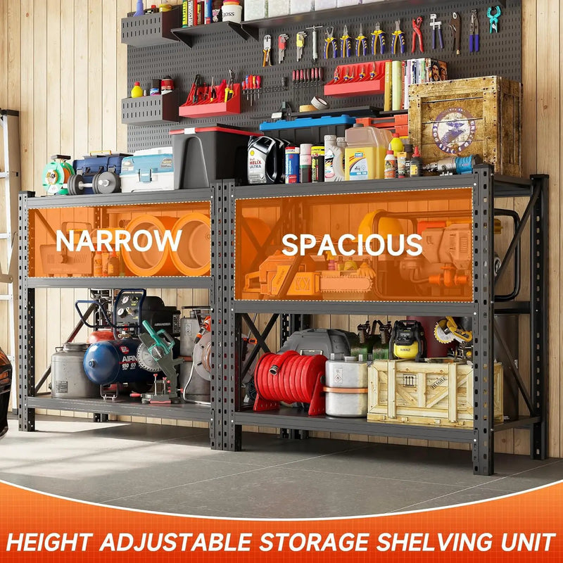 Heavy Duty Garage Shelving Unit - 4200 lbs Capacity, Industrial Metal Storage Rack, Adjustable Steel Rack for Garage, Warehouse, Basement, Pantry,51.2" W x 23.6" D x 47.2" H by GreenHaven Gardens