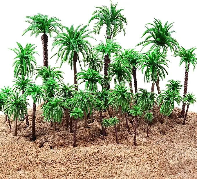 48 Pcs Plastic Model Tree Layout Rainforest Train Palm Tree Model Coconut Palms for Outdoor Garden Decoration by GreenHaven Gardens