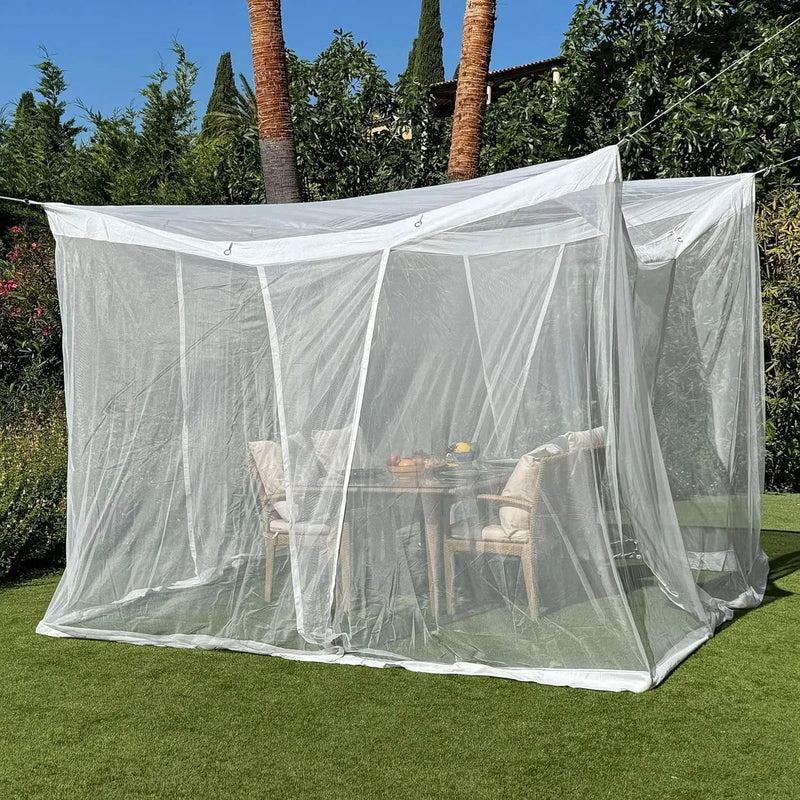 Mosquito Net for Patio 11.5 x 8.2 FT | Very Large Sizes & Fabric Designed for Outdoors | Insect House Screen Netting for Gazebo, Porch & Garden Terrace | White Outside Canopy Bug Protection by GreenHaven Gardens