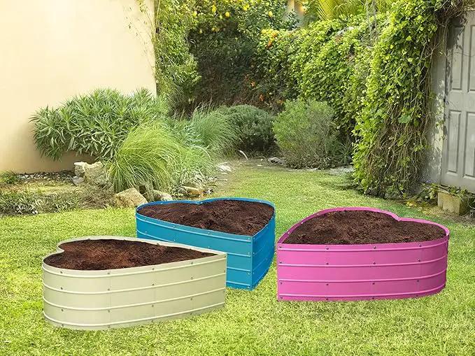 Galvanized Raised Garden Beds Outdoor // Planter Raised Beds for Gardening, Vegetables, Flowers // Large Metal Garden Box (Silver) // Patent Pending Tool-Free Assembly by GreenHaven Gardens