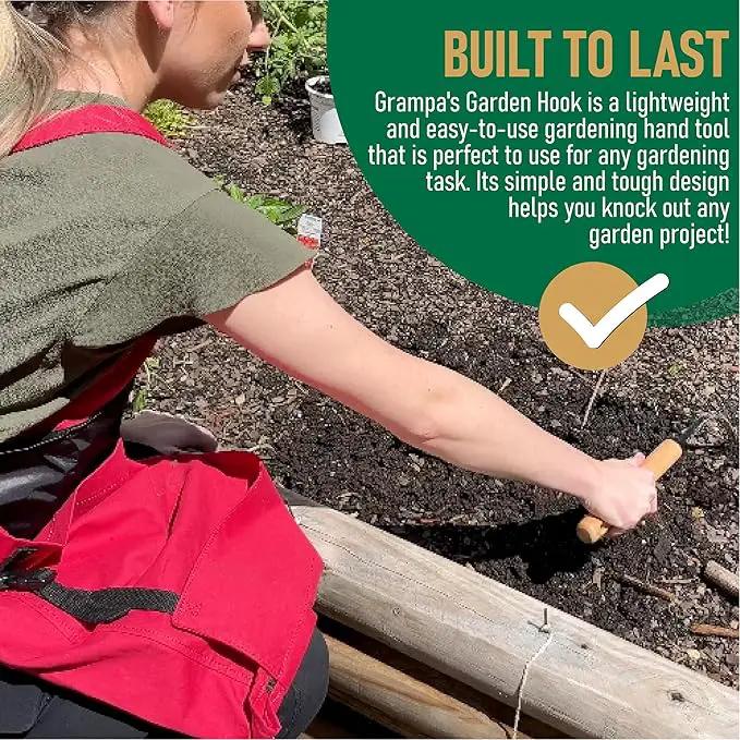 Grampa's Garden Hook - Weed Puller Tool & Gardening Hand Cultivator - Versatile Tool That Functions as a Cultivator, Hand Tiller, Weeder, & Edging Tool - Lightweight & Durable to Use by GreenHaven Gardens