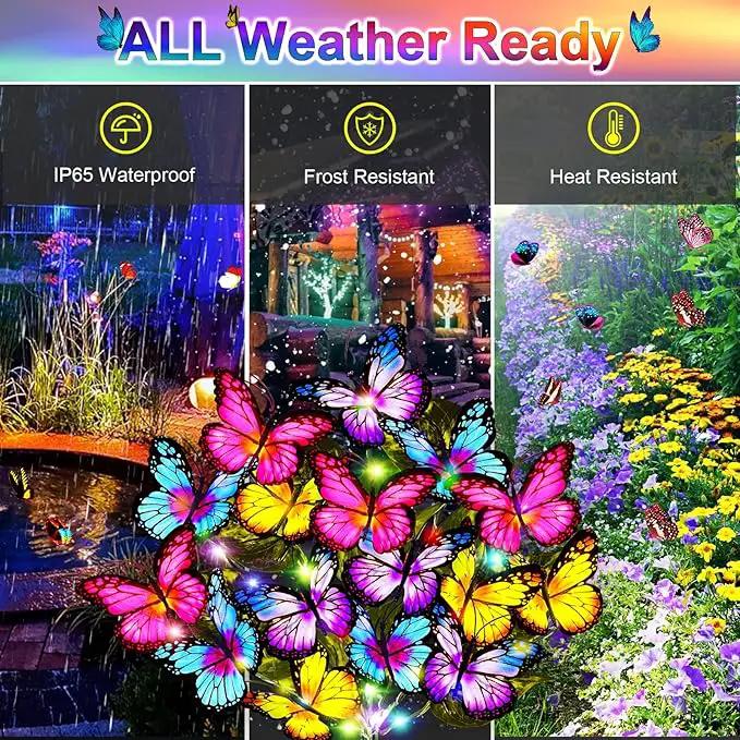 Solar Garden Lights Solar Lights Outdoor Waterproof Solar Lights 6 Pack with New Upgraded 216 LED 102 Butterfly Outdoor Solar Lights for Yard Outside Garden Pathway Decor Gifts for Women by GreenHaven Gardens