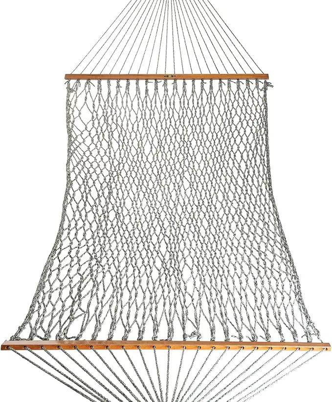 Original Pawleys Island 14DCOTG Deluxe Green Oatmeal Heirloom Tweed DURACORD Rope Hammock with Extension Chains & Tree Hooks, Handcrafted in The USA, 450 LB Weight Capacity, 13 ft. x 60 in. by GreenHaven Gardens