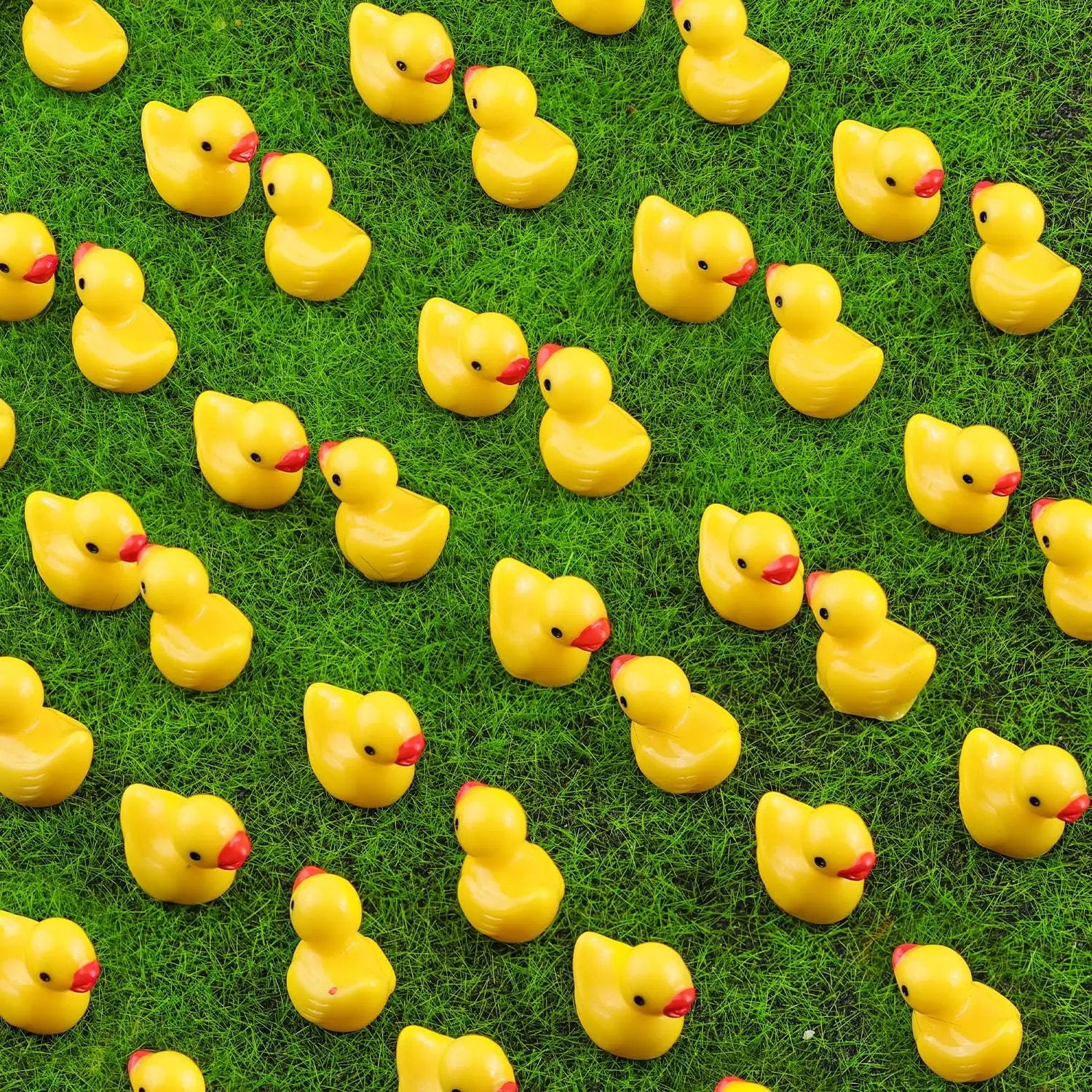 150PCS Mini Resin Animals Cute Yellow Tiny Ducks,Miniature Duck Figures to Hide,Little Animal Toys Small Figurines Bulk for Topper Desk Garden Dollhouse Landscape Aquarium Ornaments DIY Crafts & Decor by GreenHaven Gardens