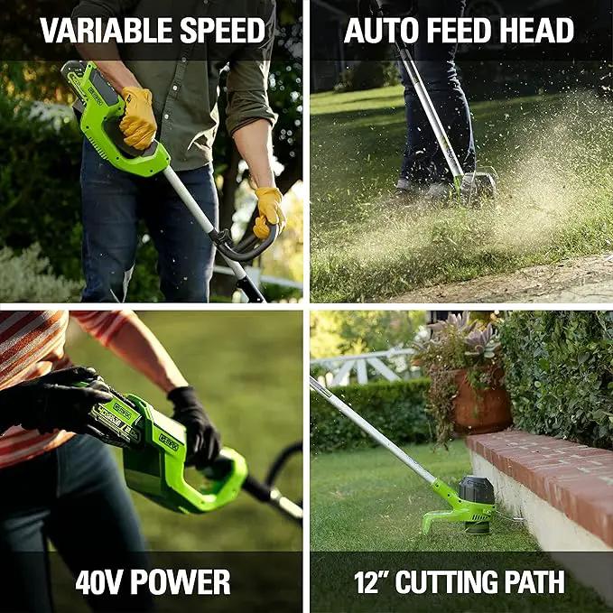 Greenworks 40V 12-Inch Cordless String Trimmer, Battery and Charger Not Included, BST4000 by GreenHaven Gardens