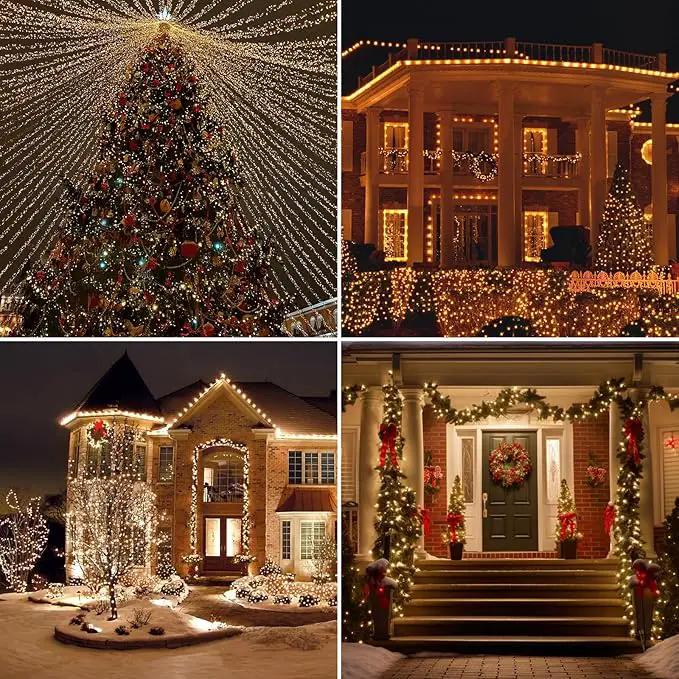 Solar String Lights for Outside, 2 Pack 200 Led Solar Christmas Lights Outdoor Waterproof 82ft Solar Fairy Lights 8 Lighting Mode Solar String Lights Idea for Garden,Courtyards,Trees(Warm White) by GreenHaven Gardens