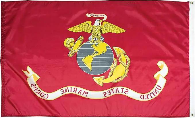 FlagSource U.S. Marine Corps Nylon Military Flag, Made in The USA, 5x8' by GreenHaven Gardens
