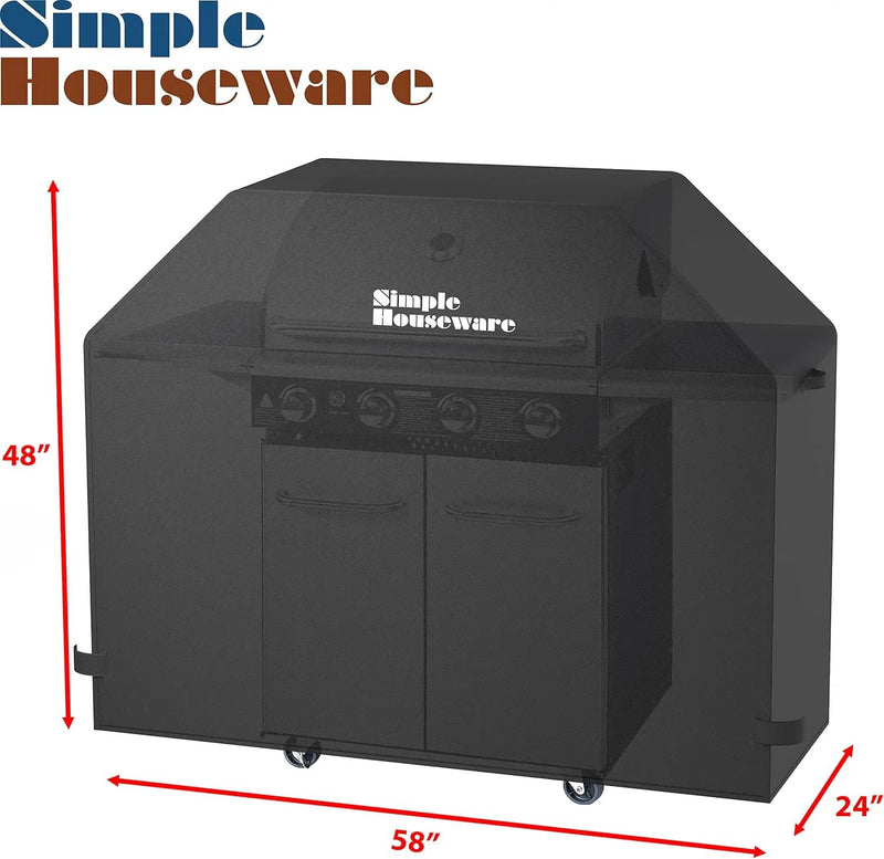 Simple Houseware 58 in. Waterproof Heavy Duty Gas BBQ Grill Cover, Weather-Resistant Polyester by GreenHaven Gardens