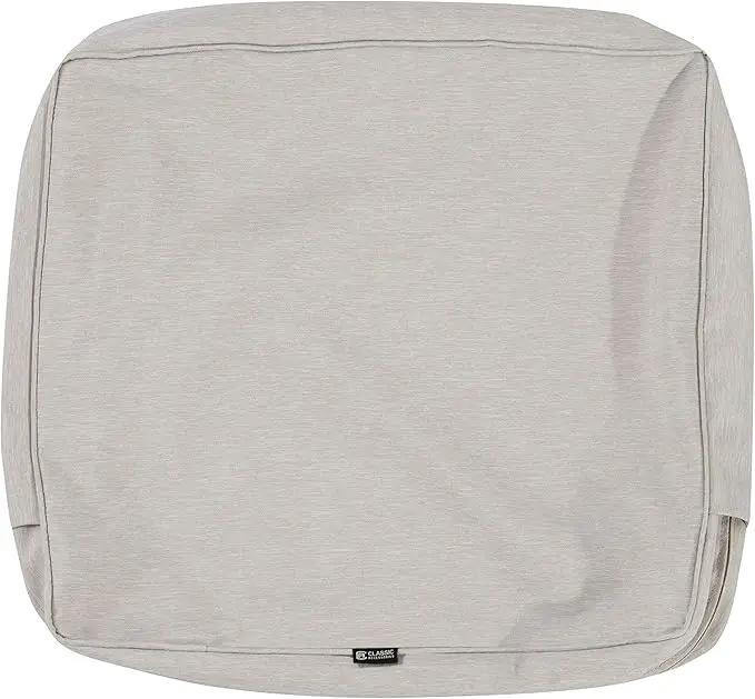 Classic Accessories Montlake Water-Resistant 25 x 22 x 4 Inch Patio Lounge Back Cushion, Heather Grey, Outdoor Loveseat Cushions by GreenHaven Gardens