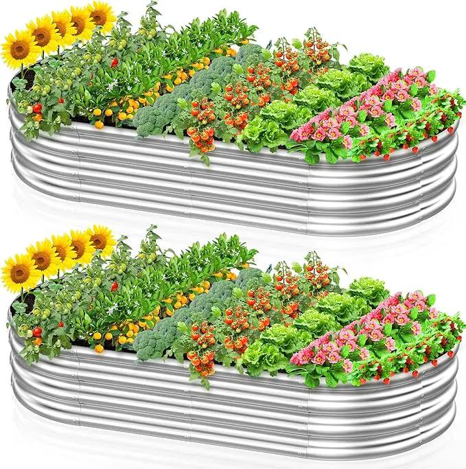 2pcs 72x36x12in Galvanized Steel Raised Garden Bed, Outdoor Planter Box for Easy DIY & Clean - Large Metal Garden Beds for Backyards, Terraces & Balconies by GreenHaven Gardens