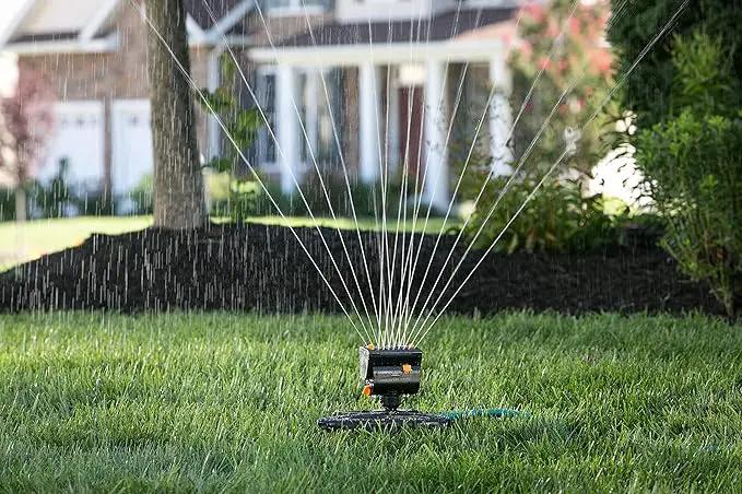 Eden 96122 6-Pattern Mobile Rotary Sprinkler Bundle with Melnor 65131AMZ Mini Oscillator Sprinkler, Waters Up to 80 ft. Diameter by GreenHaven Gardens