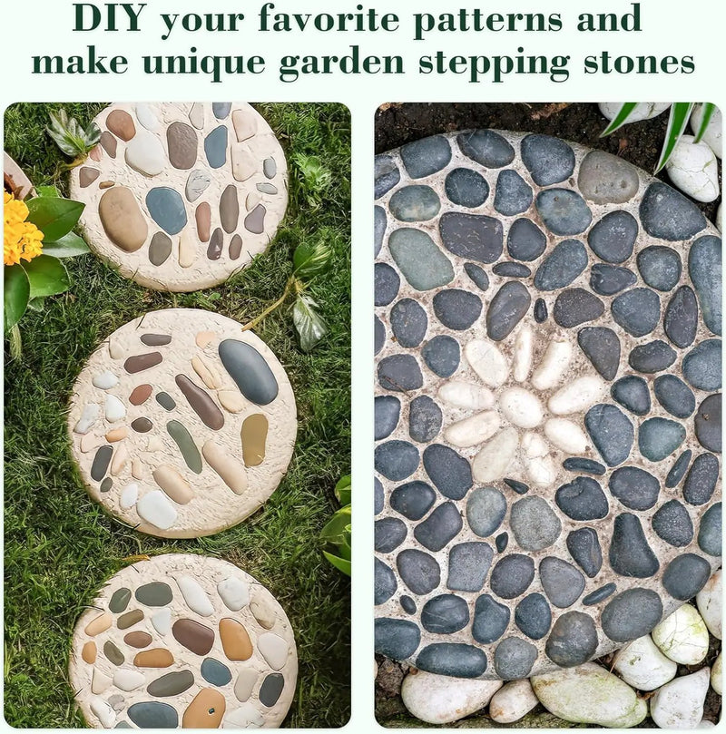 U0U 3 Size Round Stepping Stone Mold,10" 11.4" 12.6" Cement Molds for Concrete,Plastic Concrete Molds for Casting Garden Pathmate Pavement Precast and Forms Walkway by GreenHaven Gardens