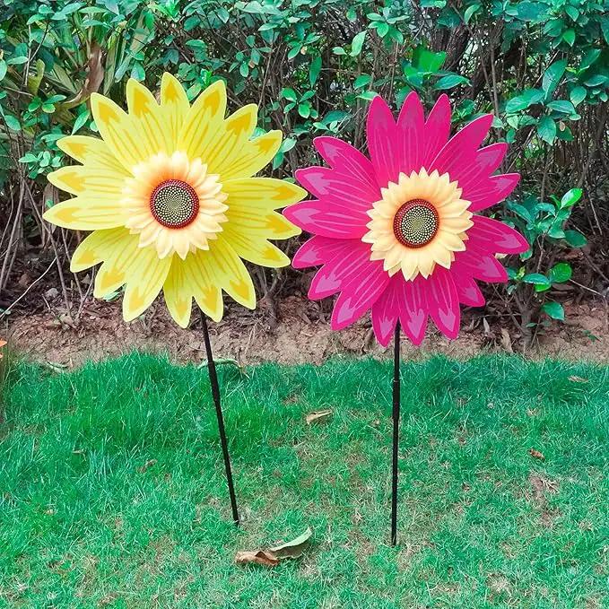 6pcs Sunflower Lawn Pinwheels Wind Spinners Large Windmill Pinwheel for Garden,Yard, Party Outdoor Decor (Sunflower Pinwheels) by GreenHaven Gardens