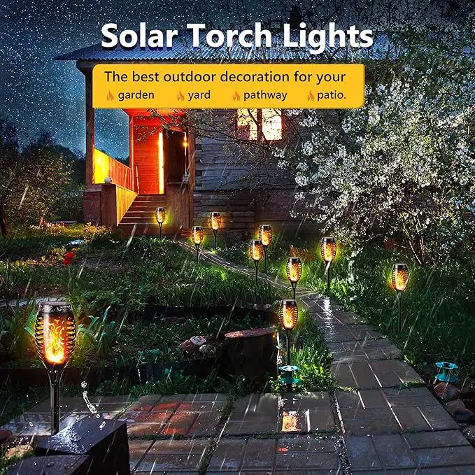 Toodour Solar Torch Flame Lights, 12 Pack Solar Light Outdoor with Flickering Flame, Waterproof Pathway Lights Landscape Decoration Lighting for Garden, Lawn, Yard, Outdoor Decorations by GreenHaven Gardens