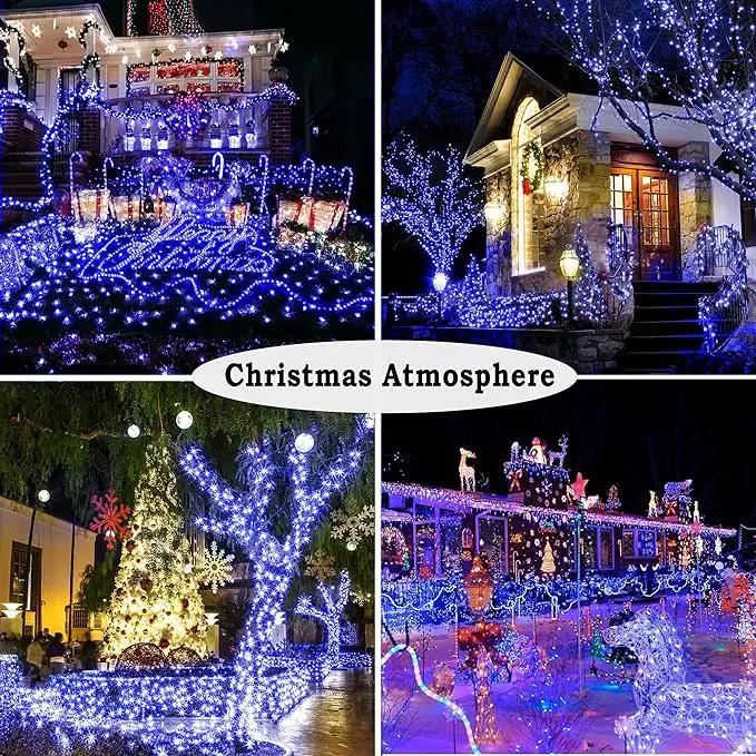 KNONEW 197FT 500 LED Christmas Lights Outdoor String Lights 8 Modes & Memory Fairy Light Plug in Waterproof LED String Lights for Xmas Yard Tree Wedding Party Holiday Decorations (Blue) by GreenHaven Gardens
