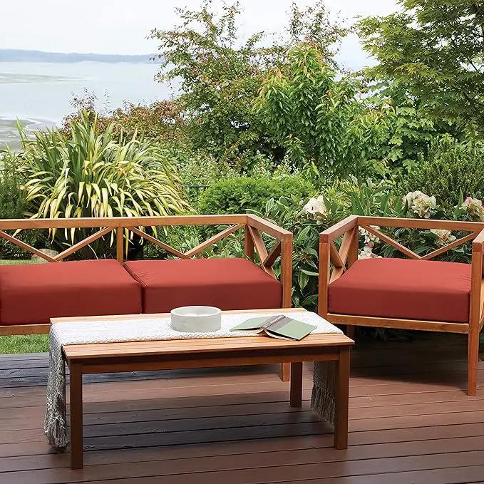Classic Accessories Ravenna Water-Resistant 17 x 15 x 2 Inch Patio Seat Cushion, Spice, Chair Seat Cushion by GreenHaven Gardens